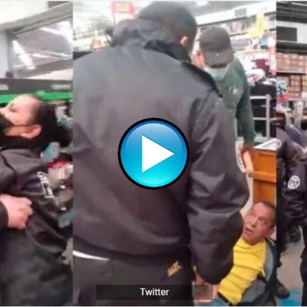 VIRAL: Guardia de supermercado golpea a adulto mayor por no usar cubrebocas.