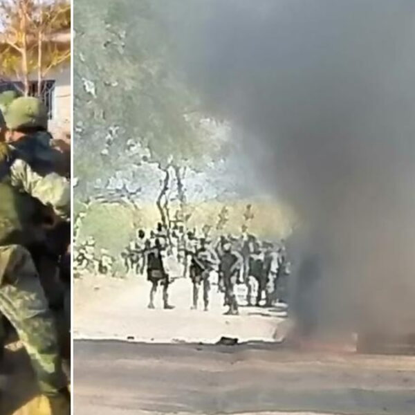 Pobladores atacan a militares en Tepalcatepec, Michoacán.