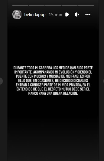 Belinda tomará acción legal por calumnias de periodistas