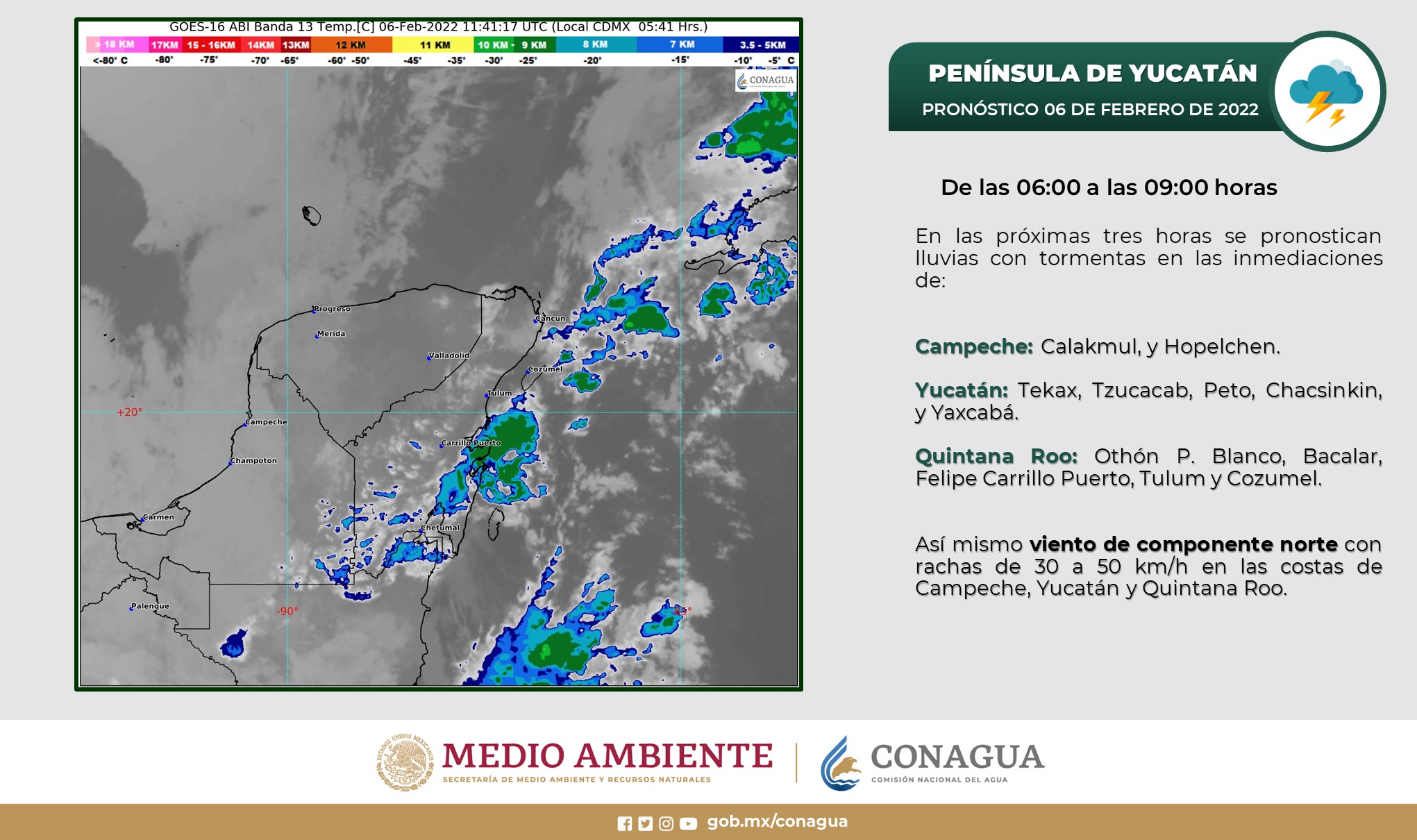 Clima Quintana Roo: Generará lluvias el frente frío No, 28; se mantendrá estacionario EN el oriente de la Península de Yucatán y sureste.