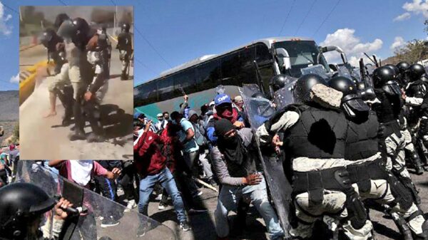 Corre la sangre, se enfrenta la GN con normalistas de Ayotzinapa