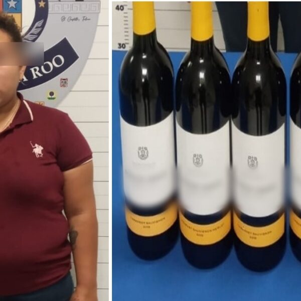 Detienen a ‘fardera’ por robo a supermercado en Cancún.