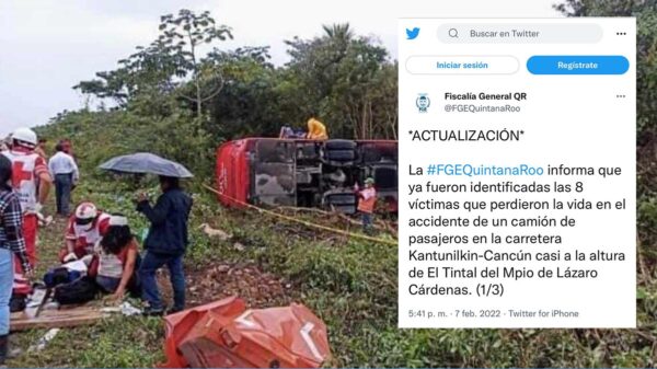 Identifica la FGE Quintana Roo a las víctimas del carreterazo en El Tintal