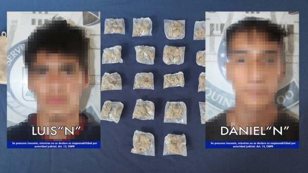 Detienen en Isla Mujeres a dos presuntos narcomenudistas