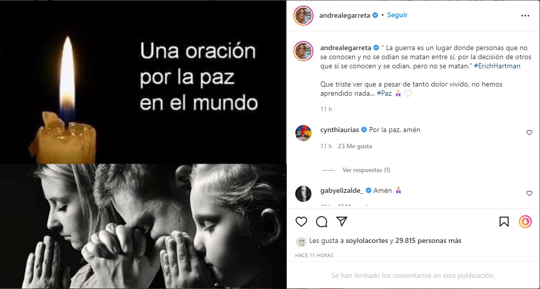 "No hemos aprendido nada": Andrea Legarreta da su opinión sobre la guerra entre Rusia y Ucrania