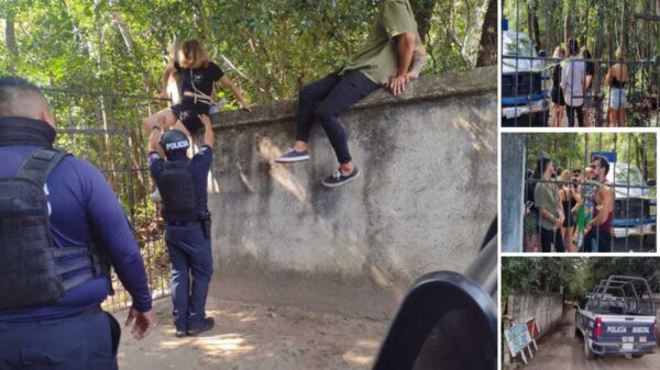 'Rescatan' a turistas de una fiesta clandestina en Tulum.