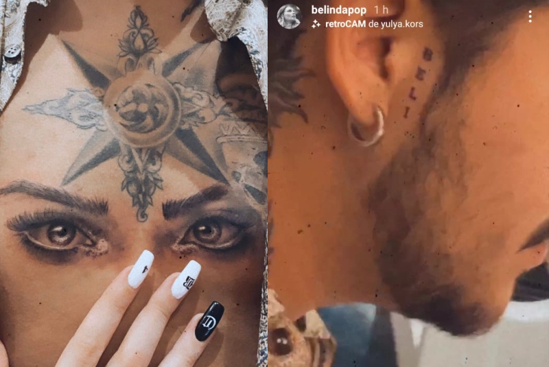¿Se hizo el brochazo? Christian Nodal se borra los tatuajes de Belinda