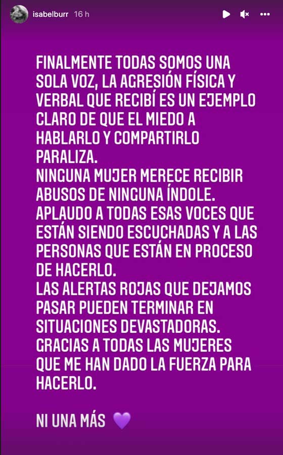 Alex Perea es acusado de haber golpeado a ¿Isabel Burr?