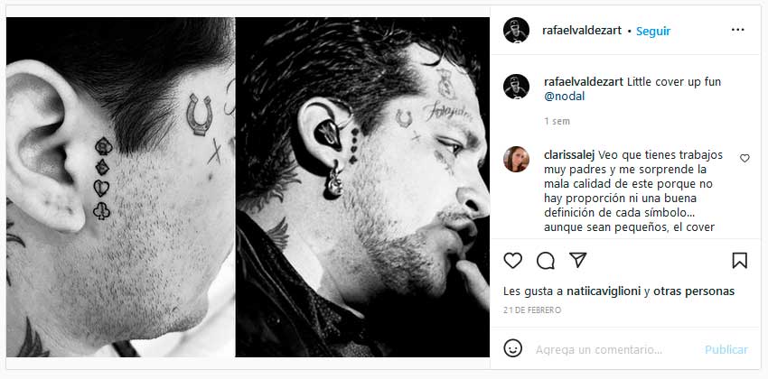 Así fue como Christian Nodal remplazo el tatuaje de los ojos de Belinda