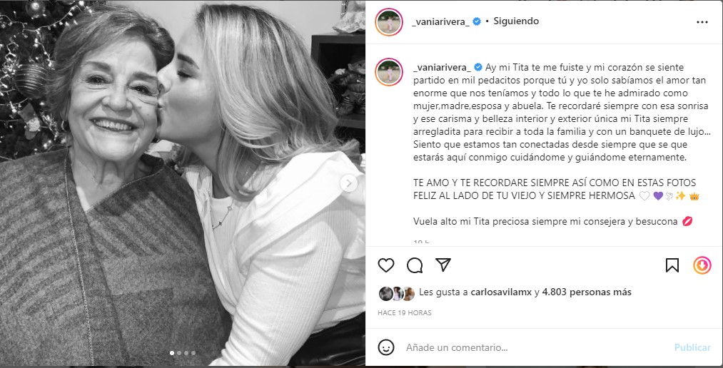 Danna Paola anuncia que murió su abuelita