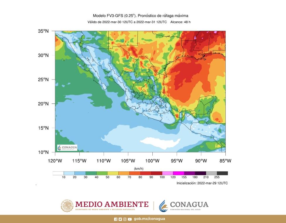 Pronóstico dl clima par hoy miércoles 30 de marzo en Quintana Roo; nublado la mayor parte del día con lluvias aisladas sobre la Península.