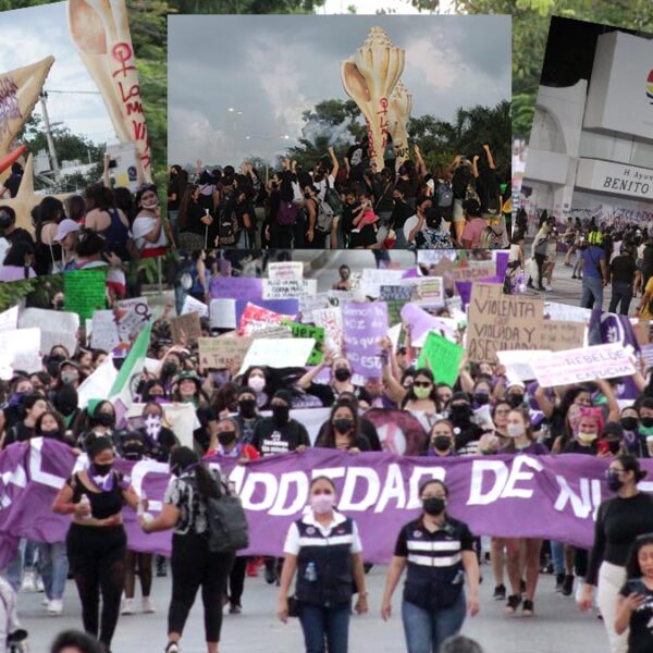 Día Internacional de la Mujer en Cancún concluye en paz