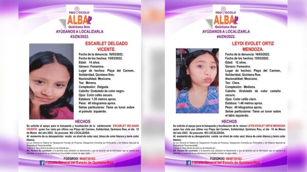 Reportan a dos adolescentes desaparecidas en Playa Del Carmen