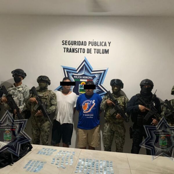Atrapan a 4 narcomenudistas con 297 dosis de drogas en Tulum.