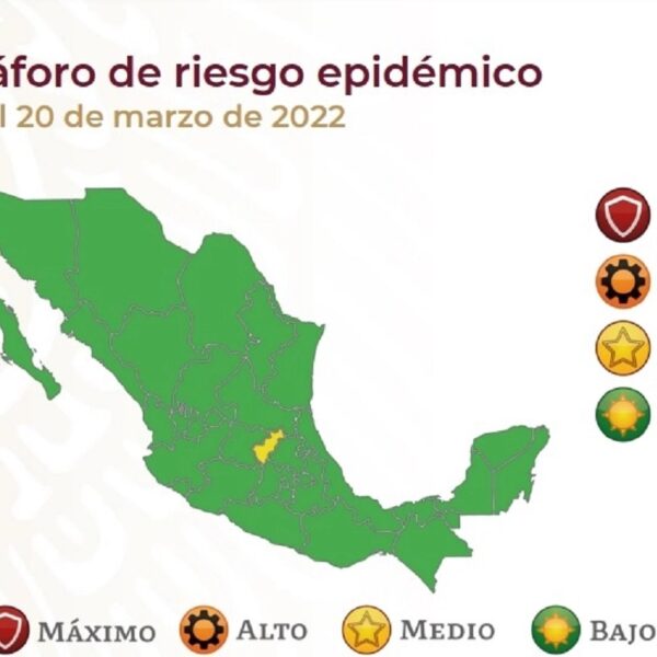 Semáforo Epidemiológico ubica 31 entidades en verde y 1 en amarillo