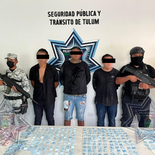 Caen tres narcomenudistas en la zona costera de Tulum.