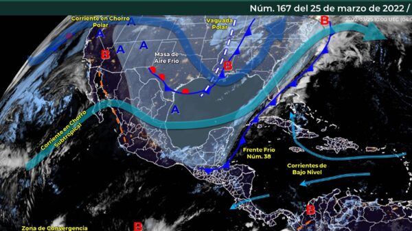 Clima: Frente frío 38 ocasionará chubascos en Quintana Roo.