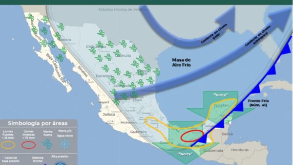 Afectará el Frente Frío No. 41 a Quintana Roo.