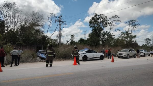 Accidente sobre la vía Cancún – Leona Vicario deja un lesionados