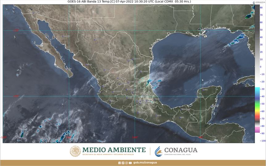 Pronóstico del clima para hoy jueves 7 de abril en Quintana Roo; Cielo nublado durante el día con probabilidad de chubascos para la entidad.