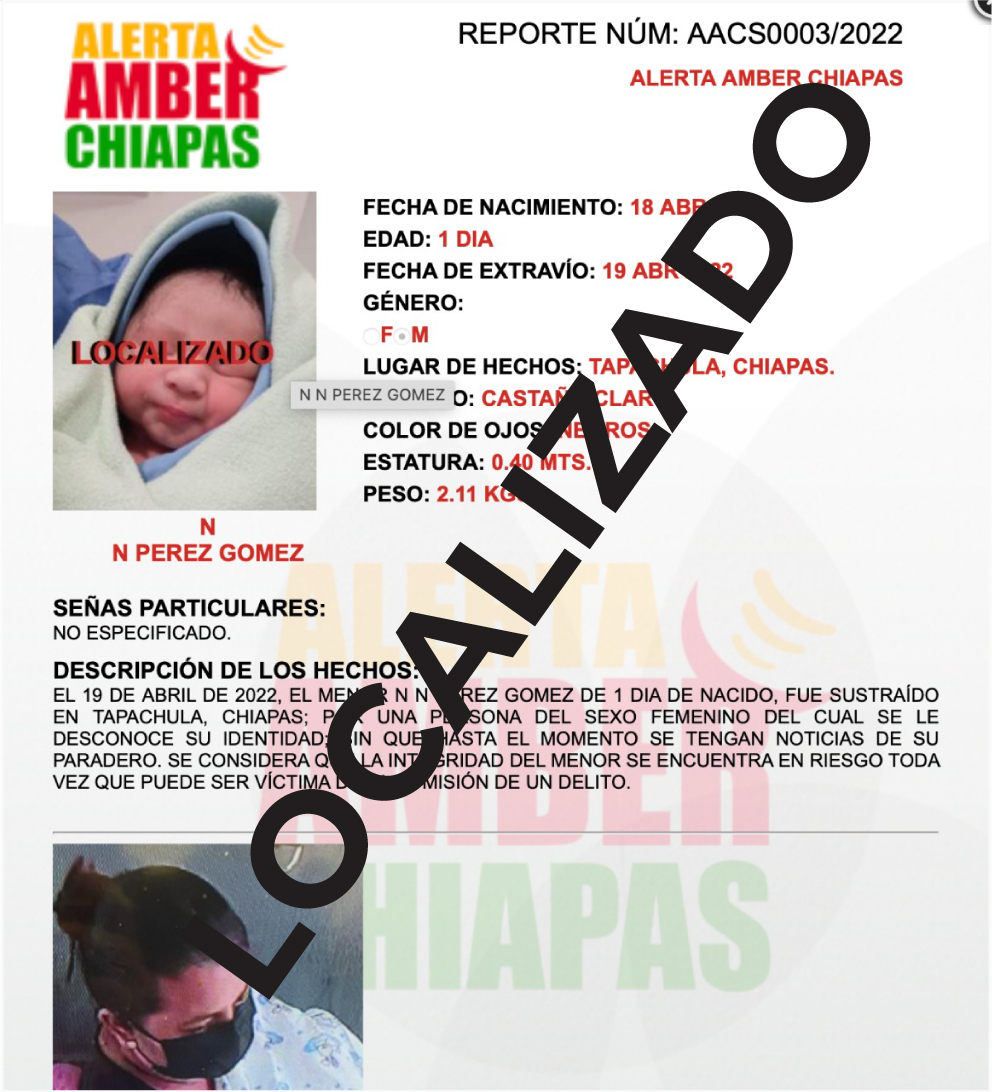 Detienen a trabajadora del IMSS por robar un bebé en hospital de Tapachula; el menor fue rescatado santo y salvo.