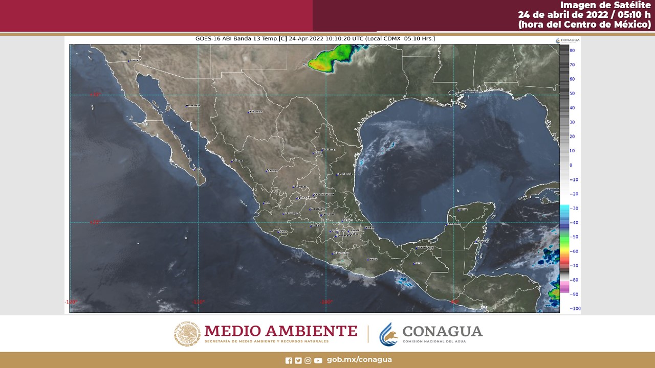 Pronóstico del clima para hoy domingo 24 de abril en Quintana Roo; cielo parcialmente nublado durante el día y posibilidad de chubascos,