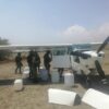 Aseguran avioneta con 312 kilos de cocaína en Chiapas.