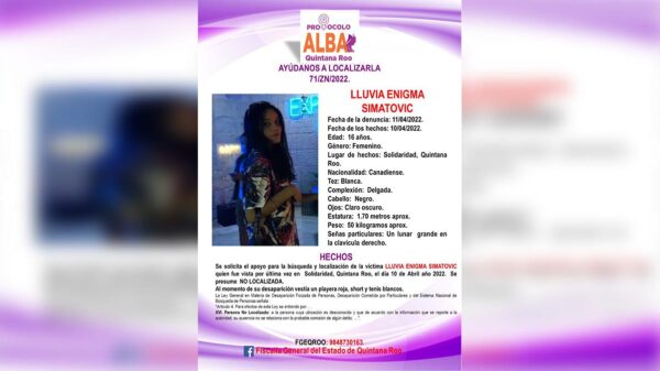 Reportan una visitante mas desaparecida en Playa Del Carmen