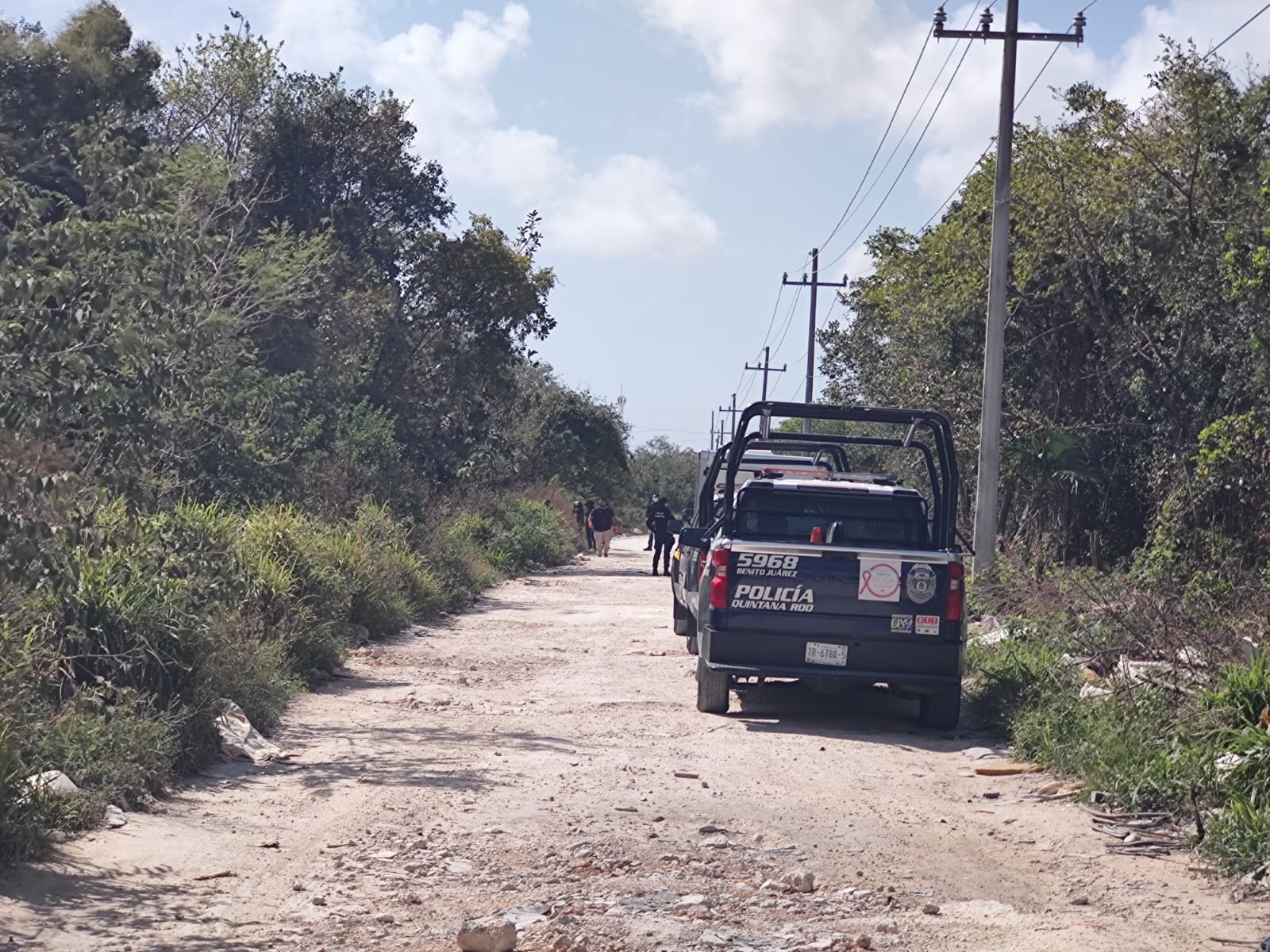 Localizan restos humanos en el fraccionamiento Vista Real II; elementos de la Policía lleva a cabo un operativo en el camino a La Unión.