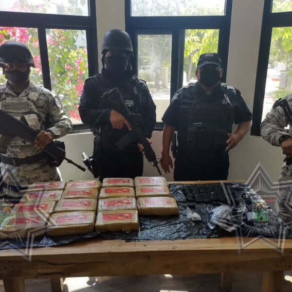 En Tulum decomisan droga valorada en más de 5 mdp.
