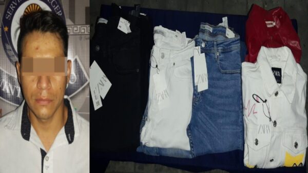 Detenido en Playa el Carmen por robar ropa de marca.