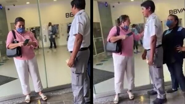 Se enfurece mujer por ‘fuga’ de aire acondicionado en un banco de Acapulco (VIDEO).