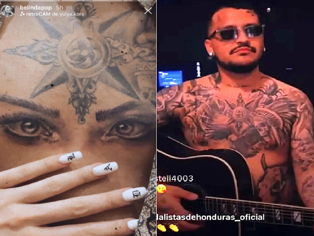 Así se cubrió Christian Nodal los ojos de Belinda en su pecho