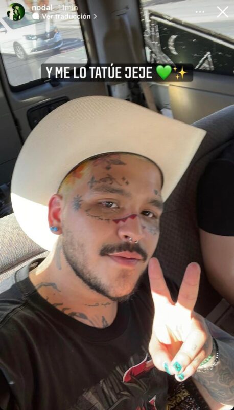 Christian Nodal se realiza nuevo tatuaje en el rostro ¿Pero qué significa?