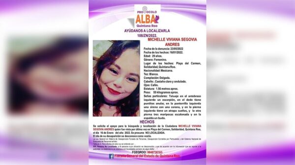 Buscan a joven desaparecida desde enero en Playa Del Carmen