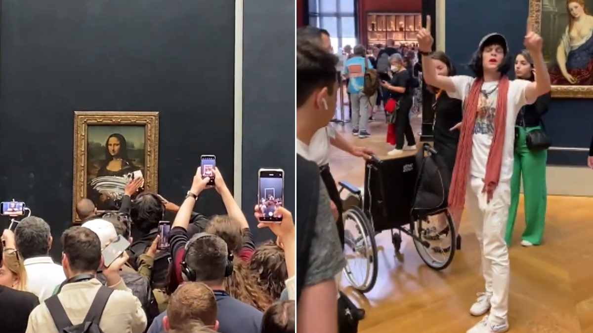 Museo de Louvre demanda hombre por pastelazo a la ‘Mona Lisa’; el atacante fingió tener una discapacidad para acercarse más a la vitrina de seguridad.