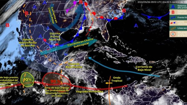 Pronóstico del tiempo para hoy jueves 26 de mayo en Quintana Roo.