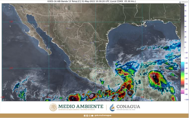 Clima: Continuarán las lluvias fuertes hoy martes en Quintana Roo; para este día se mantiene el cielo nublado durante el día con precipitaciones puntuales.