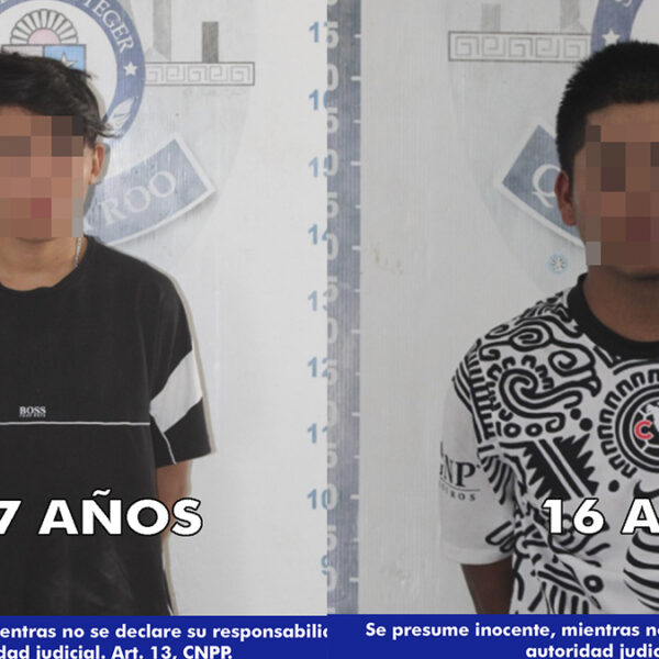 Caen en Cancún dos menores narcomenudistas