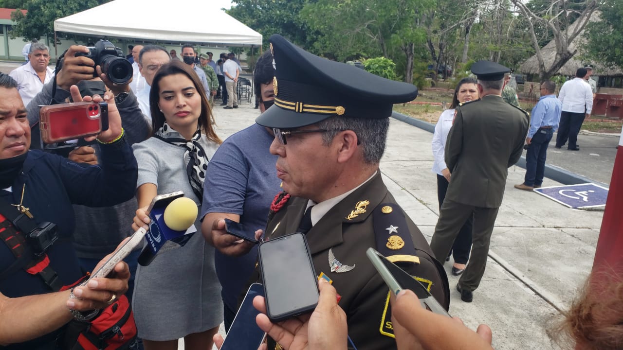 Cambio de mando en la Guarnición Militar de Cancún; el general Pablo Anguiano releva al general José Luis Bucio, quien se retiró.