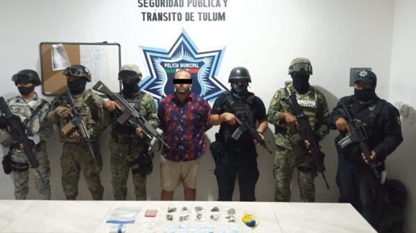 Detienen a narcomenudista en la zona costera de Tulum.
