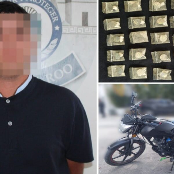 Detienen a menor de edad en Cancún con varias dosis de drogas.