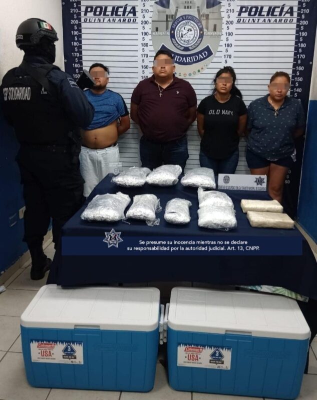 Decomisan marihuana y cocaína a narcobanda en la colonia Ejido; transportaban la droga en do neveras y trataron de burlar un operativo policiaco.