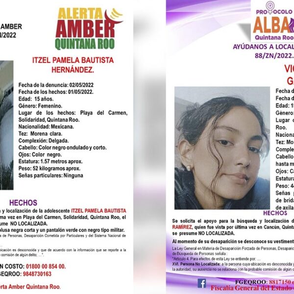 Desaparecen dos quinceañeras en Quintana Roo