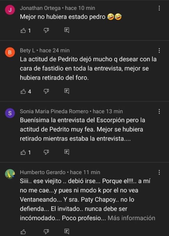 Critican a Pedro Sola por mala actitud con el 'Escorpión Dorado' en Ventaneando