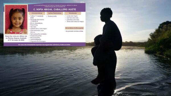 Desaparece niña de tres años al intentar cruzar el Rio Bravo