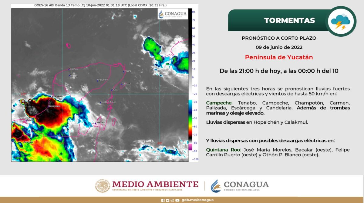 Pronóstico del clima para hoy viernes 10 de junio en Quintana Roo; se prevén lluvias aisladas y tiempo caluroso para la entidad.