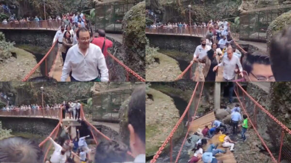 Caen los primeros funcionarios por desplome de puente colgante en Cuernavaca.