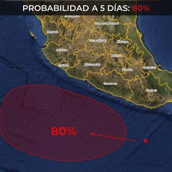 Probabilidad de huracán en el Pacífico ya es de 80%