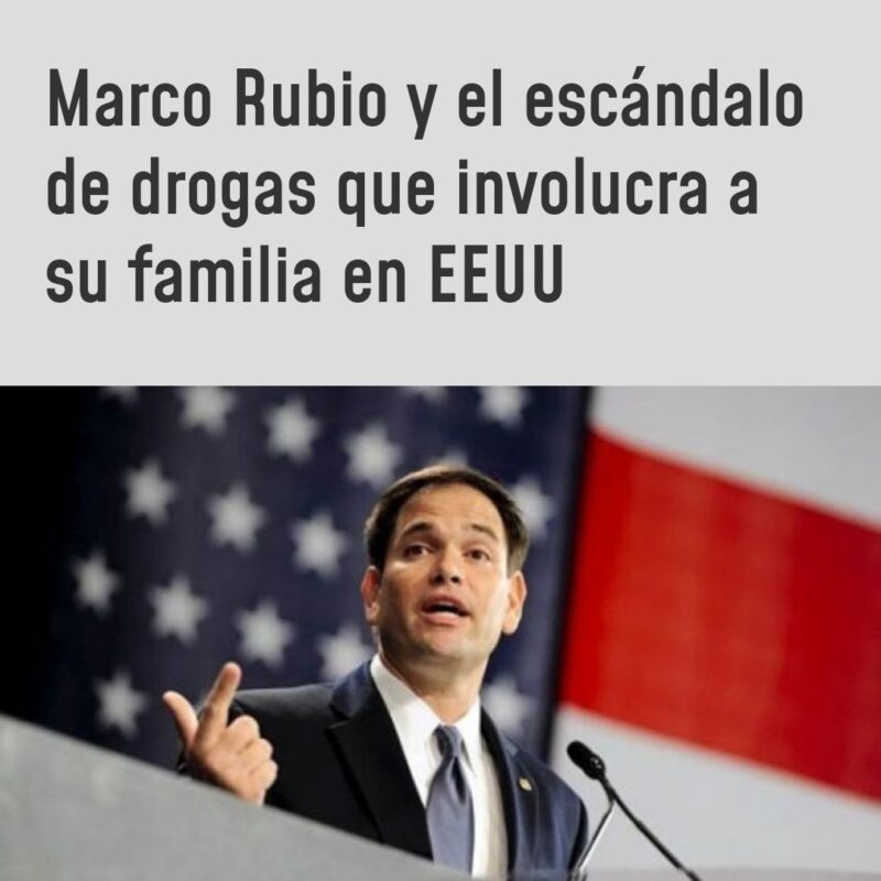 Que corta memoria tiene Marco Rubio. Ya olvidó que su hermana estuvo relacionada con actividades criminales y su cuñado Orlando Cicilia fue sentenciado a 25 años de prisión por conspiración para distribuir cocaína y marihuana.
